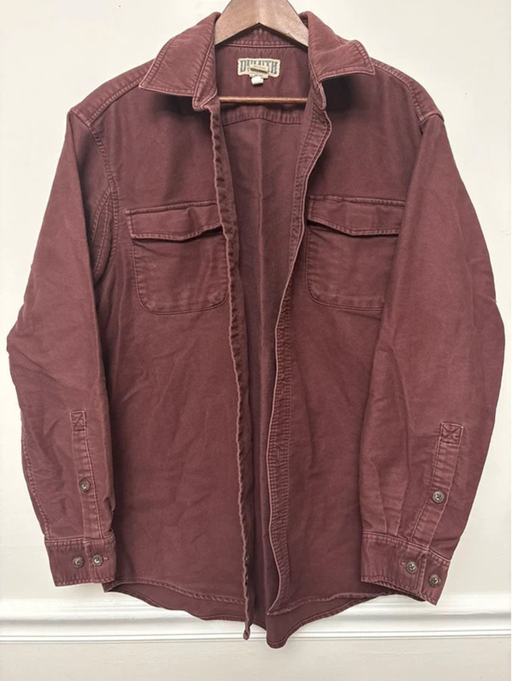 Duluth Trading Co Women’s Medium Burgundy Cotton Utility Shacket